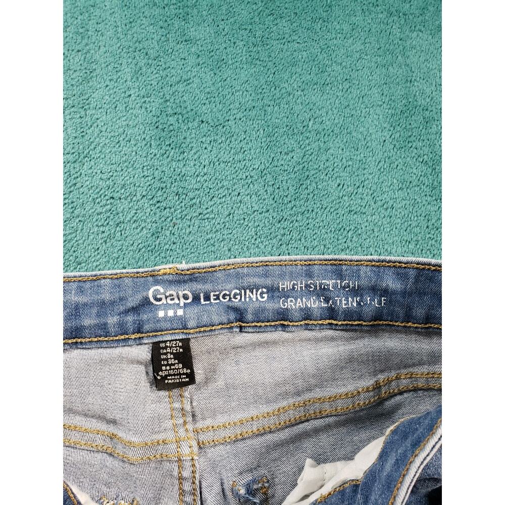 Gap Jeans Size 4 Womens Blue Stretch Pants Ladies Casual Denim Mid Rise Legging - Picture 3 of 12